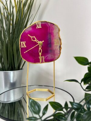 Natural Agate Slice Clock