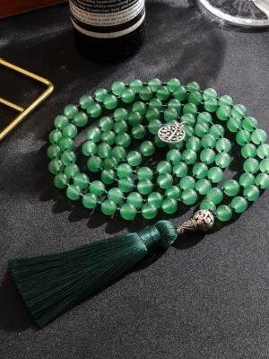 Green aventurine crystal 108 Hand knotted japa mala25