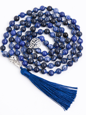 Lapis Lazuli crystal 108 Hand knotted japa mala