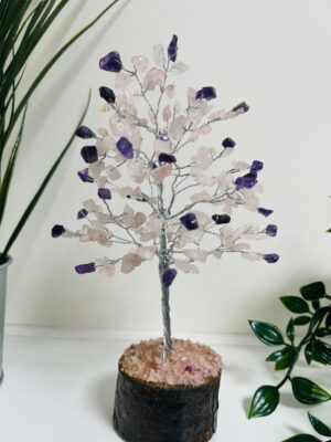 Rose Quartz / Amethyst crystal Tree 160 crystals
