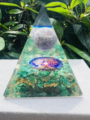 Green Jade & Amethyst Pyramid