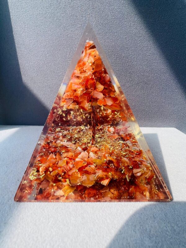 Carnelian Crystal Orgonite Pyramid