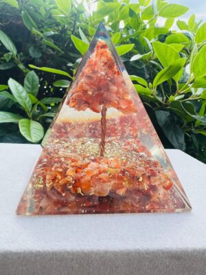 Carnelian Crystal Orgonite Pyramid