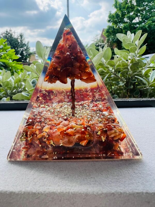Carnelian Crystal Orgonite Pyramid