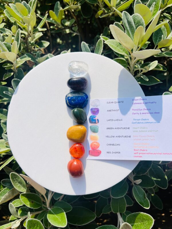Seven Chakra Stones Set With Guide and Gift Box