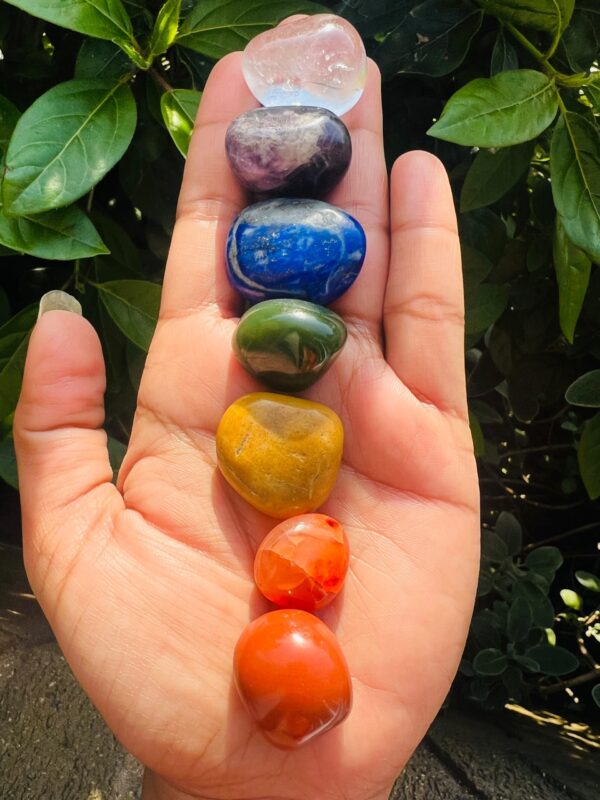 Seven Chakra Stones Set With Guide and Gift Box