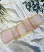 Rose Quartz Natural Crystal Coaster | Gemstone Tableware