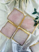 Rose Quartz Natural Crystal Coaster | Gemstone Tableware