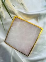 Rose Quartz Natural Crystal Coaster | Gemstone Tableware