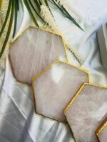 Rose Quartz Natural Crystal Coaster | Gemstone Tableware