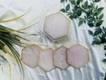 Rose Quartz Natural Crystal Coaster | Gemstone Tableware