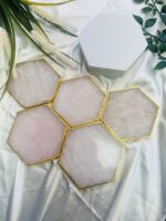 Rose Quartz Natural Crystal Coaster | Gemstone Tableware