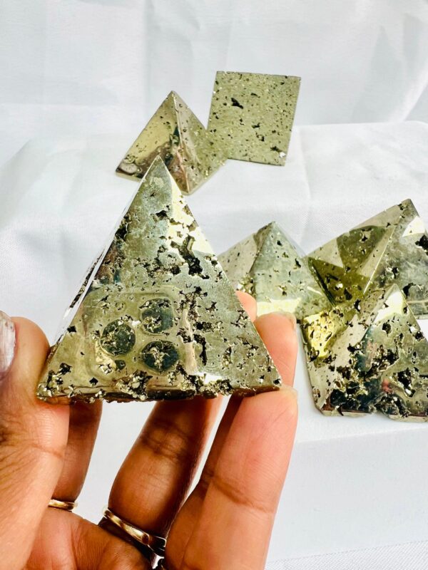 Pyrite Pyramid With Natural Cluster
