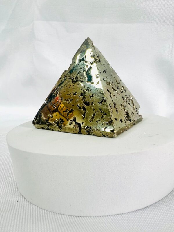 Pyrite Pyramid With Natural Cluster