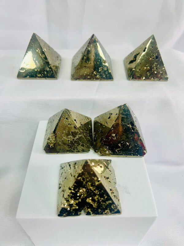 Pyrite Pyramid With Natural Cluster