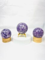 Lepidolite crystal sphere 40 mm