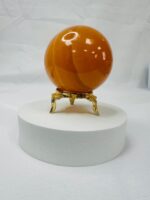 Orange calcite crystal sphere 40mm