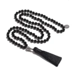 black onyx crystal 108 Hand knotted japa mala