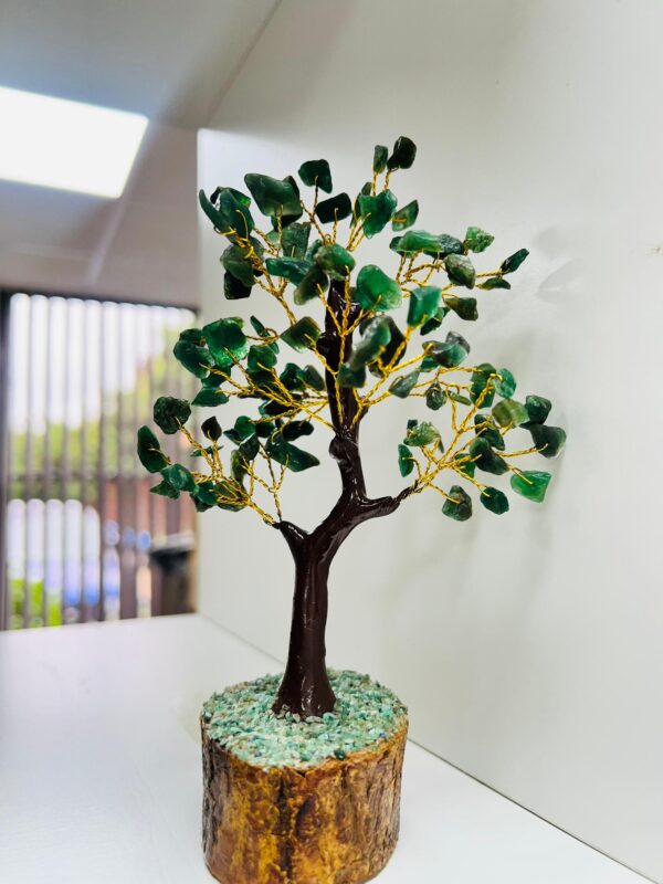 Green Jade Crystal Tree Gold Wire 100 Crystals