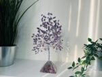 Amethyst crystal tree with Pyramid base Silver wire