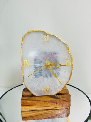 Natural Agate Slice Clock