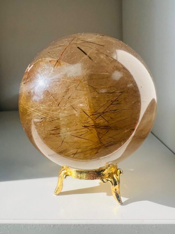Golden Rutile Crystal Sphere
