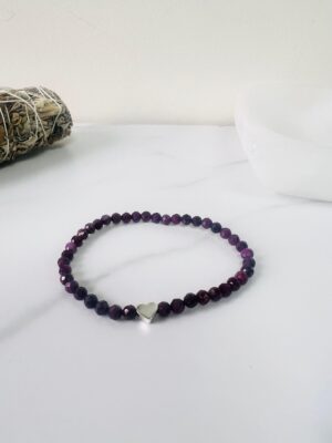 Faceted ruby bracelet 4mm