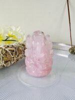 Hand- carved Rose Quartz Ganesha 2.8''