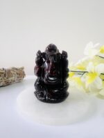 Hand- carved Red Garnet Ganesha