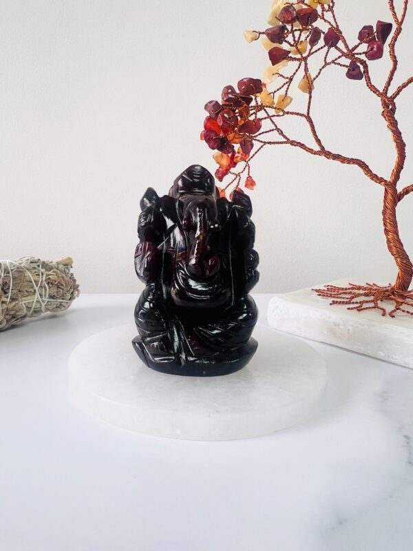 Hand- carved Red Garnet Ganesha