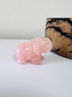 Rose quartz Handcarved Elephant