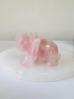 Rose quartz Handcarved Elephant