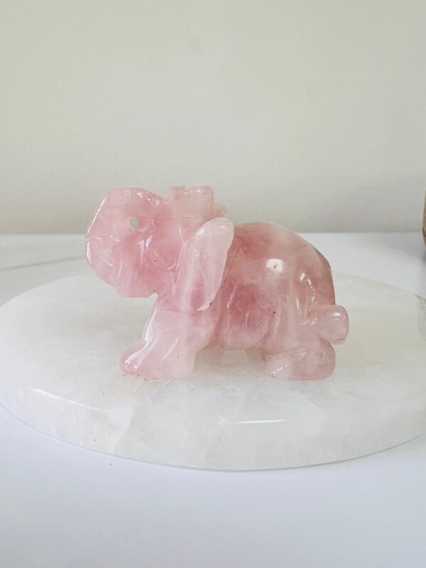 Rose quartz Handcarved Elephant