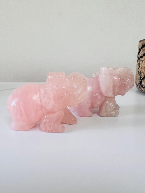 Rose quartz Handcarved Elephant