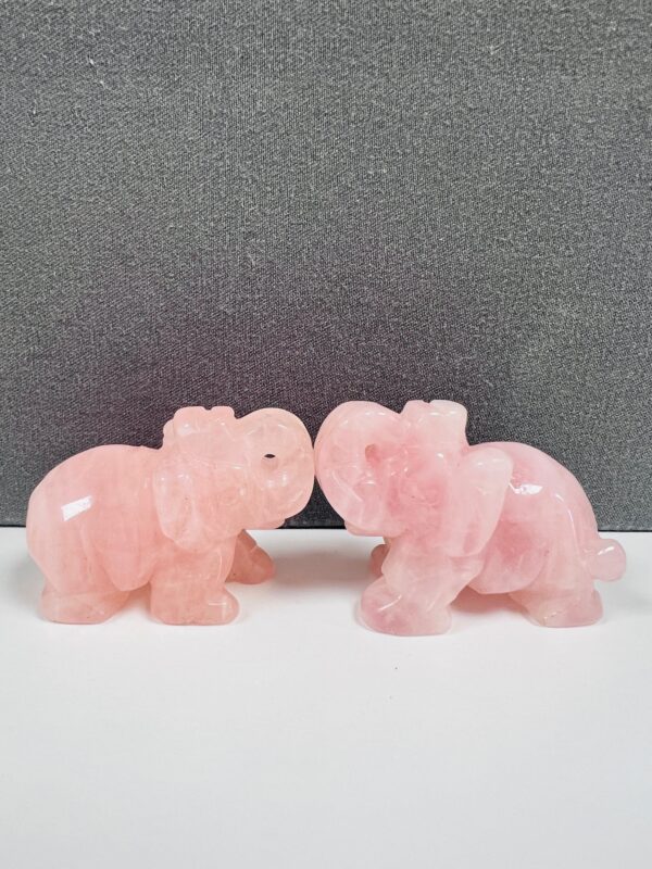 Rose quartz Handcarved Elephant