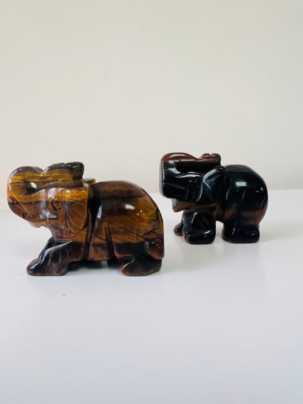 Tiger's Eye Handcarved Elephant