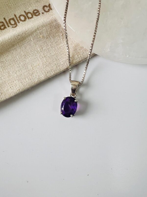 Amethyst  Sterling Silver Pendant Necklace