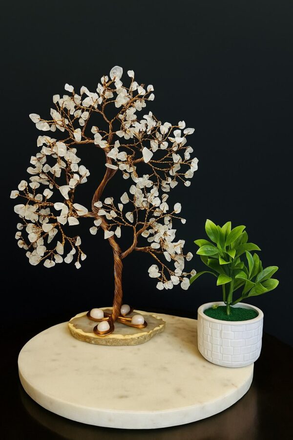 Rose quartz Copper Wire Crystal Tree 300 Crystals