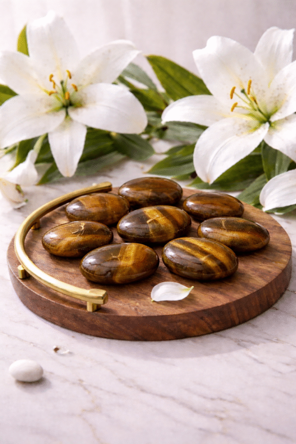 Tigers Eye Palm Stone