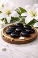 Black Onyx Crystal Palm Stone