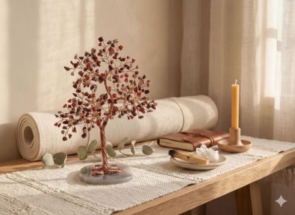 Garnet   copper wire Crystal Tree