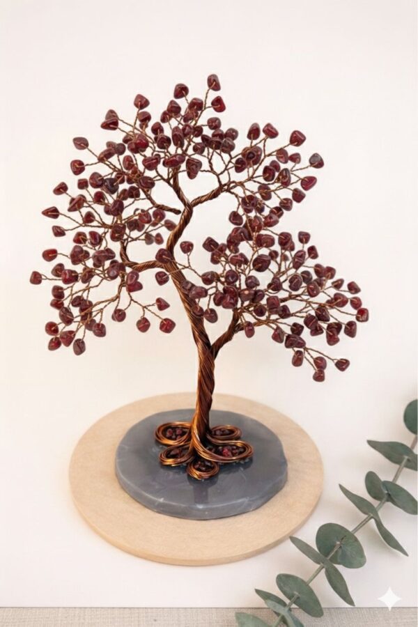 Garnet   copper wire Crystal Tree