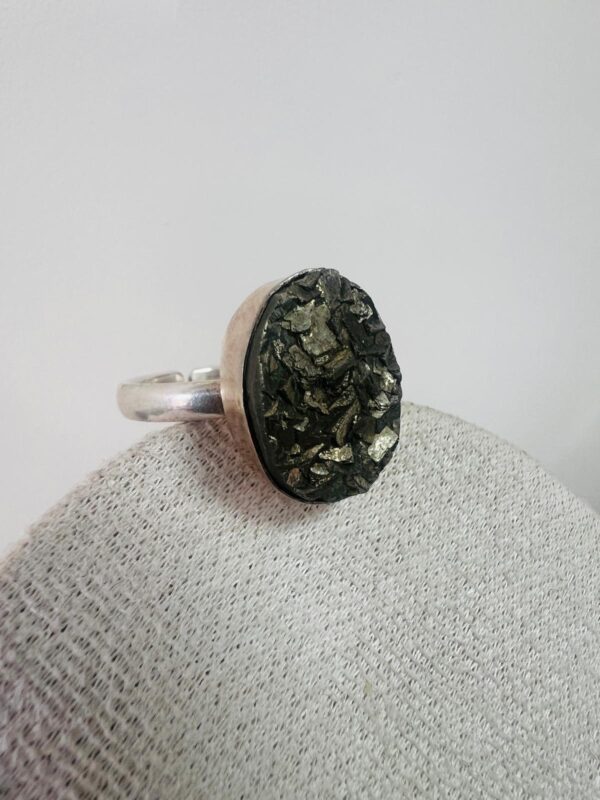 Pyrite 925 silver ring